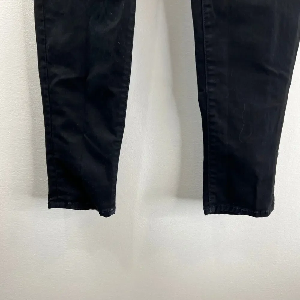 J Brand Black 28 Denim Jeans Cotton 5-Pockets Mid Rise Skinny Leg Regular Fit